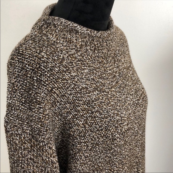 Oversize Knit Brown and White Sweater, Size 1x - Picture 3 of 5